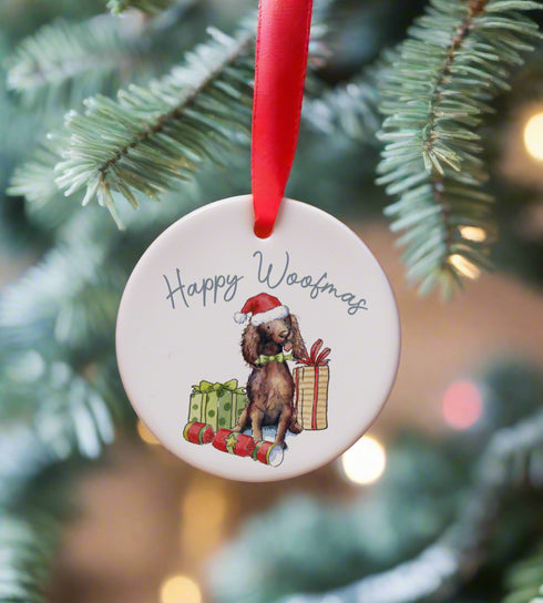 Cocker (Working) Liver Ceramic Circle Decoration